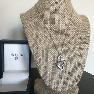 Blue Nile Sterling Silver Linked Hearts Necklace